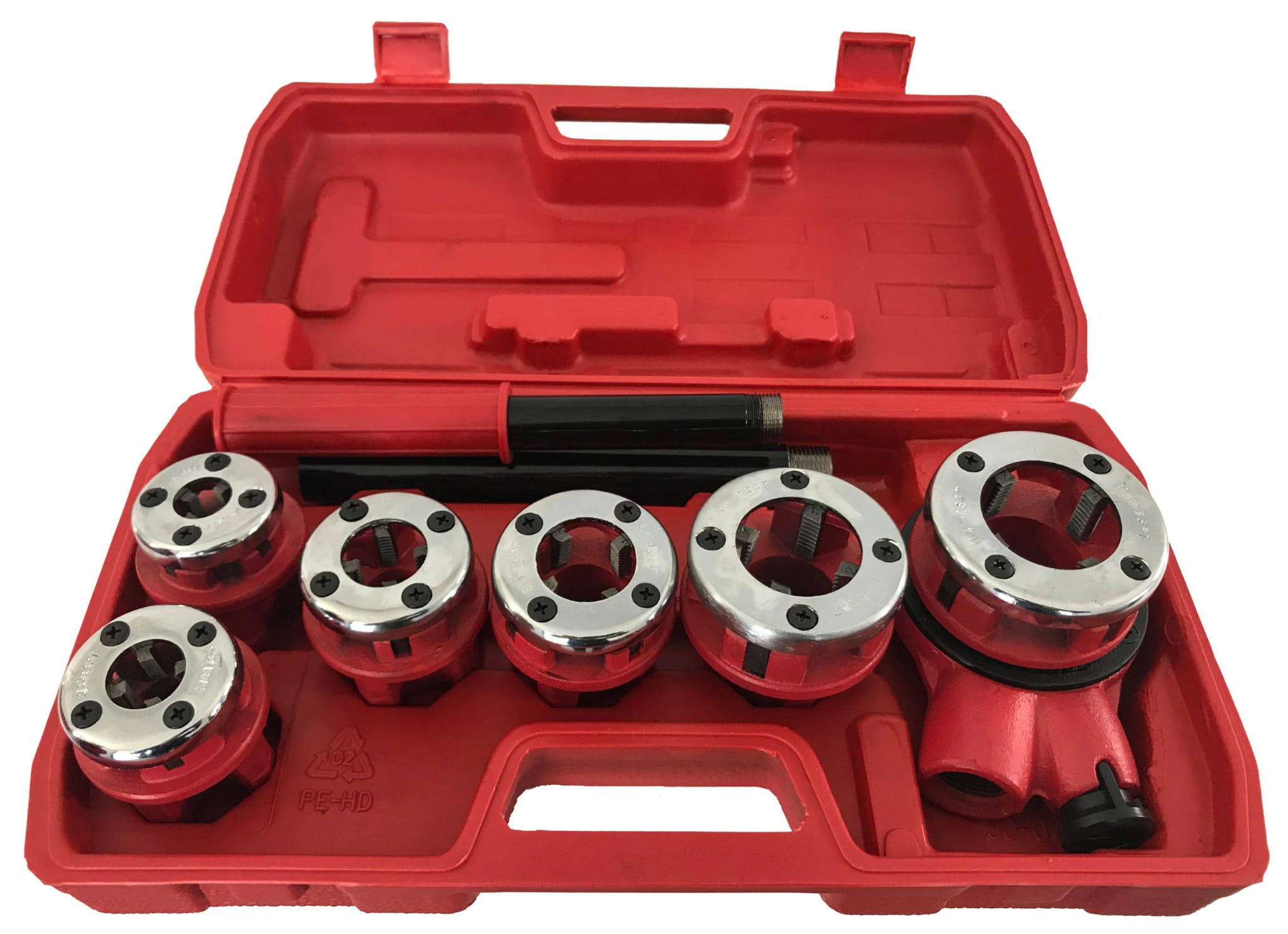 HAND TAP FOR PIPES 1/4-1 1/4" SET OF 6 HEADS + SUITCASE Brand Verke