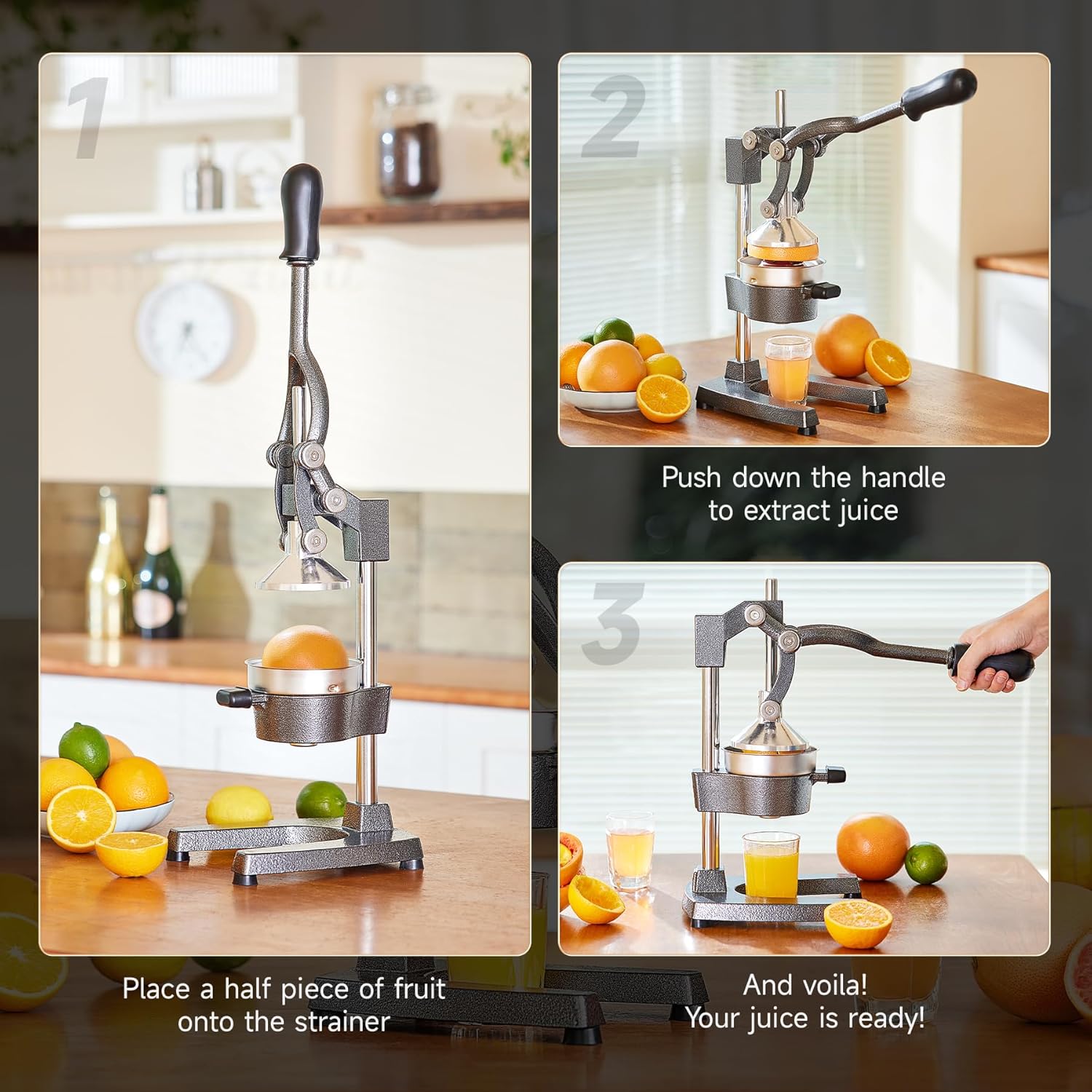 HANDHELD FRUIT CITRUS JUICER HEAVY SOLID BLACK ORANGE PRESS Manufacturer code wyciskarka do cytrusów ręczna