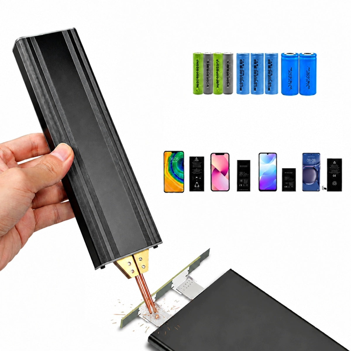 HANDHELD SPOT WELDING MACHINE PORTABLE WITH MINI 18650 5000 mAh NETWORK Maximum power 650 W