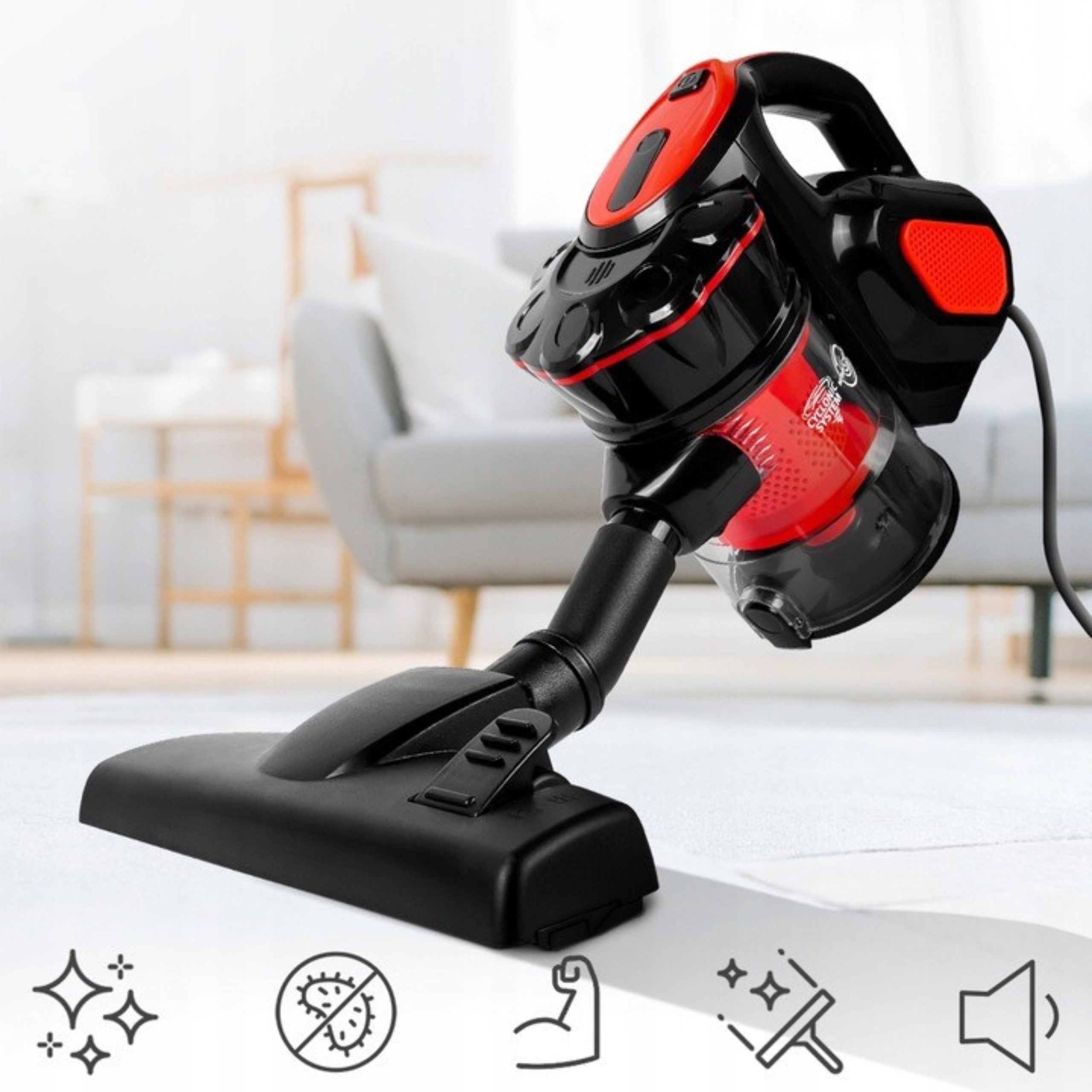 HANDHELD UPRIGHT CYCLONE BAGLESS VACUUM CLEANER 600W 5IN1 SMALL STRONG LIGHT Power supply mains