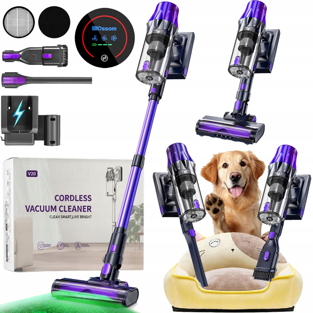 HANDHELD UPRIGHT CYCLONE VACUUM CLEANER BAGLESS 650W 3IN1 POWERFUL BLOSSOM V20