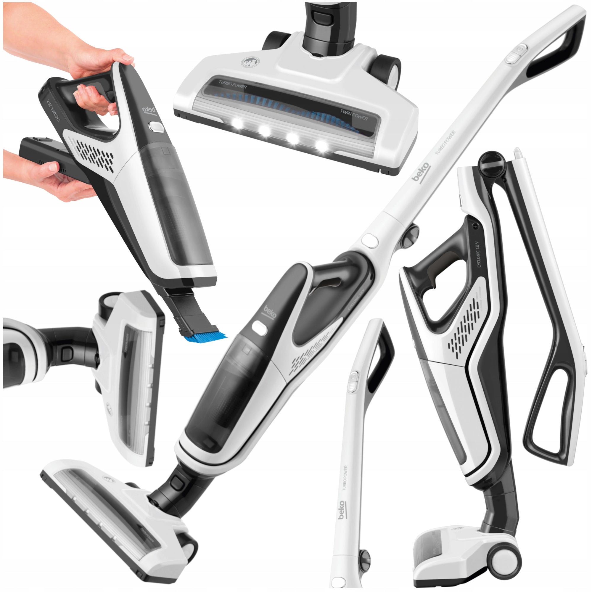 HANDHELD VACUUM CLEANER BEKO WHITE 3in1 SOLID FOR YEARS