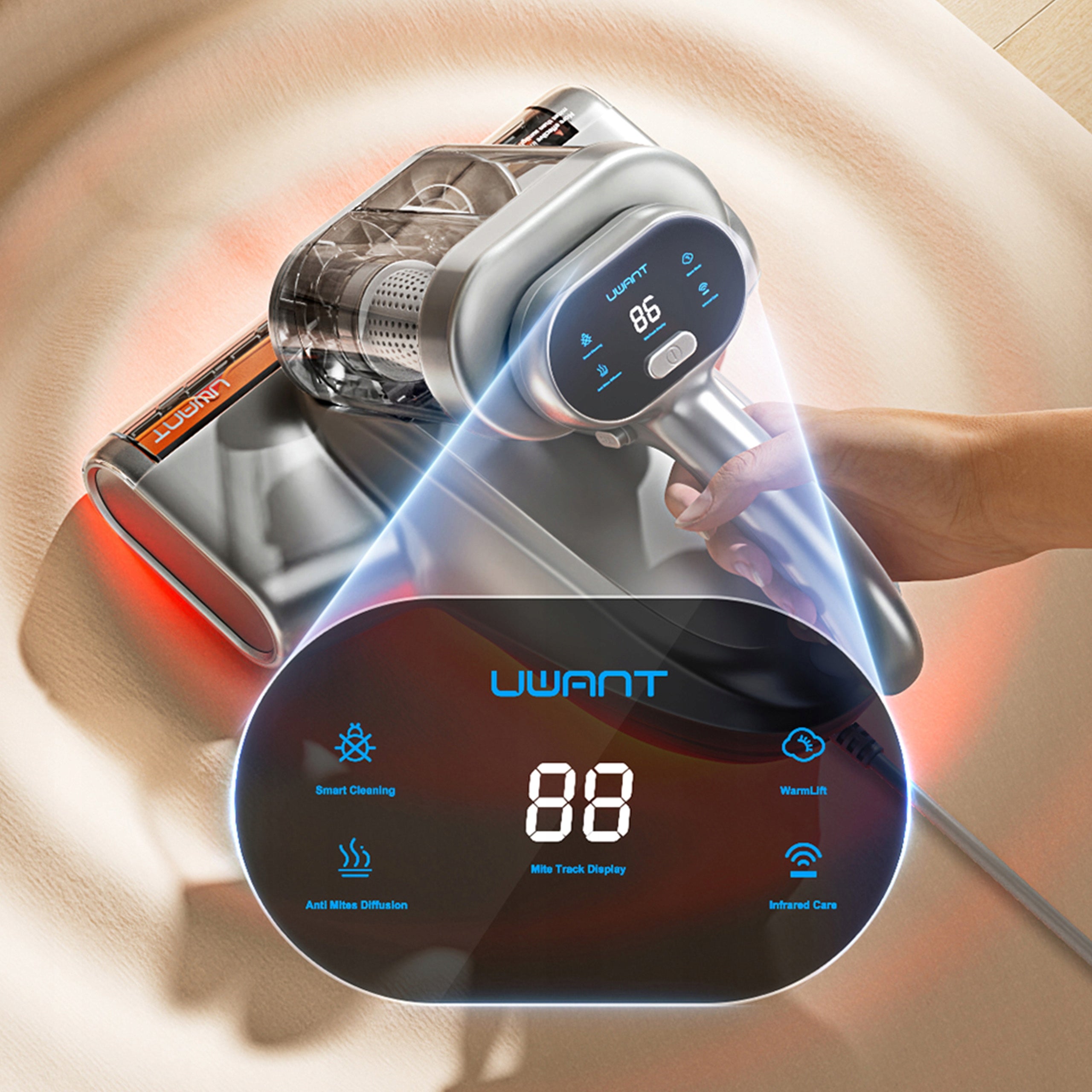 HANDHELD VACUUM CLEANER FOR MATTRESS UPHOLSTERY FOR DUST MITES HAIR UWANT M700 Packaging status original