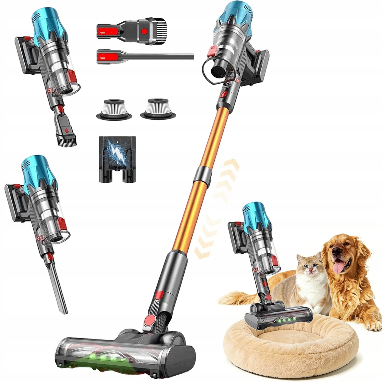 HANDHELD VERTICAL CYCLONE BAGLESS VACUUM CLEANER 550W 3IN1 SMALL STRONG LIGHTWEIGHT