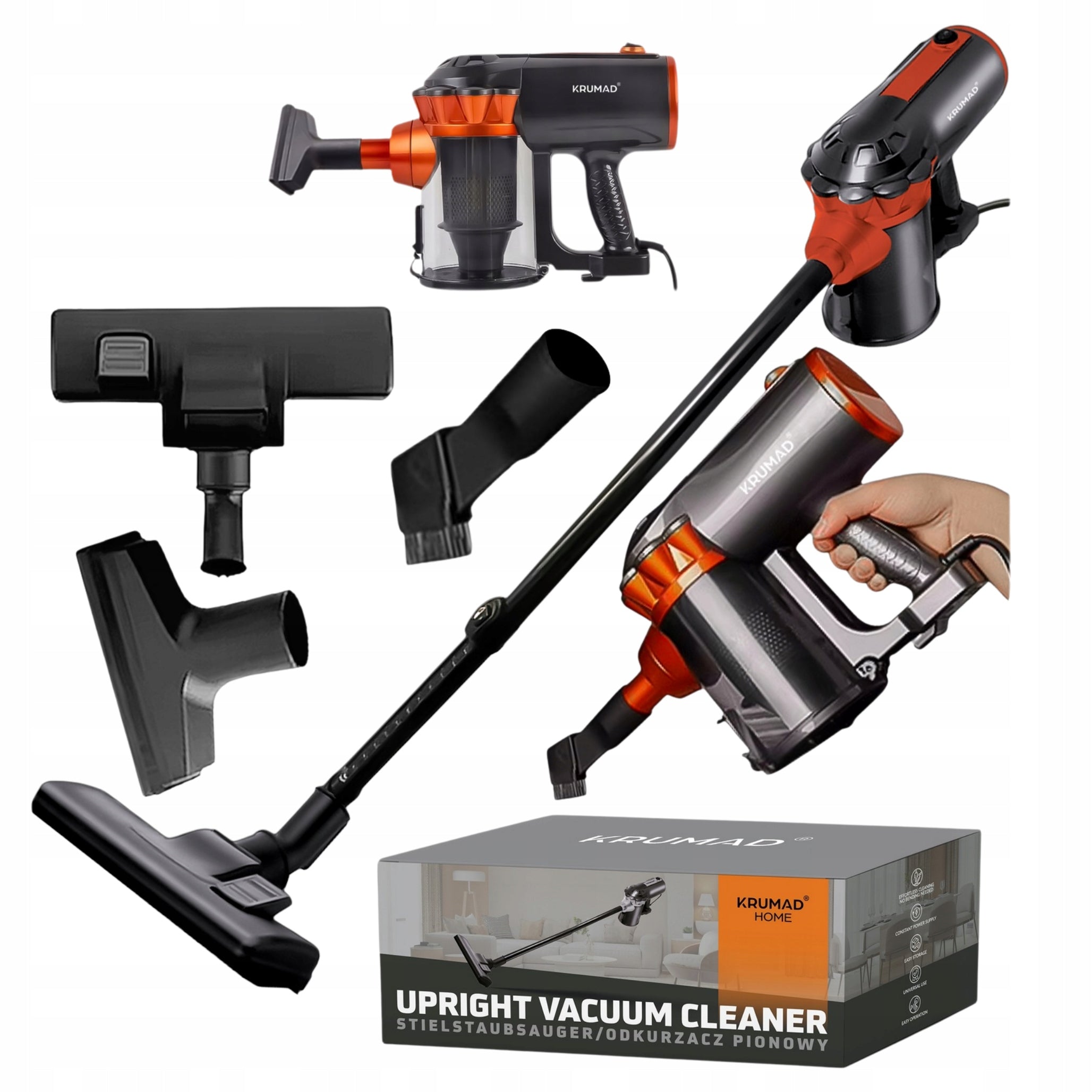 HANDHELD VERTICAL CYCLONE BAGLESS VACUUM CLEANER 600W 5IN1 STRONG LIGHTWEIGHT SMALL