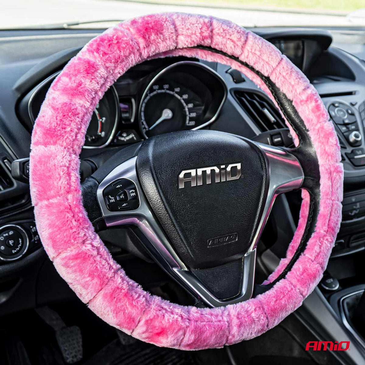 HANDLEBAR BEAR COVER FOR CAR FUR PINK ROZ 37-39cm Manufacturer's catalog number 03567