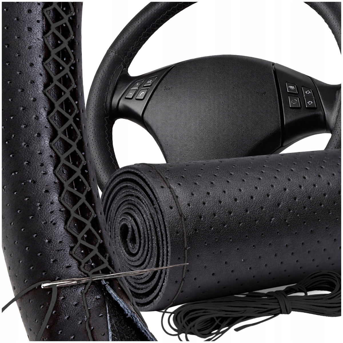 HANDLEBAR COVER OVERLAY LEATHER FOR HEMMING Material Non-slip