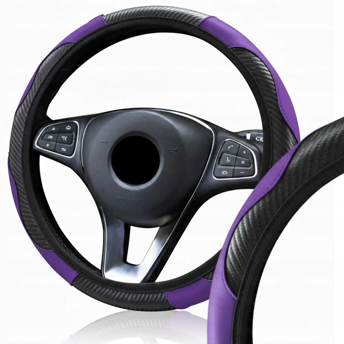 HANDLEBAR COVER UNIVERSAL PURPLE CARBON NON-SLIP 36-38CM