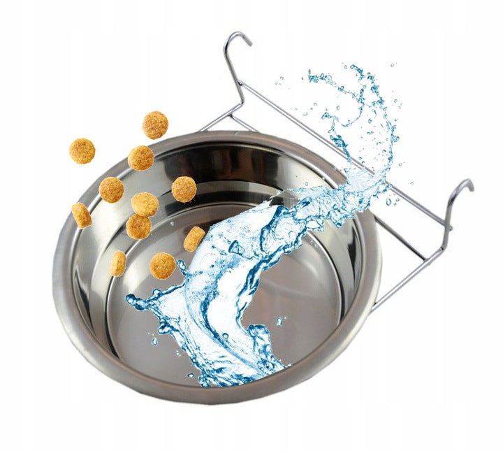 HANGING BOWL METAL FEEDER FOR PLAYPEN CAT RABBIT CAGE DOG 2,8L Brand Panama Pet