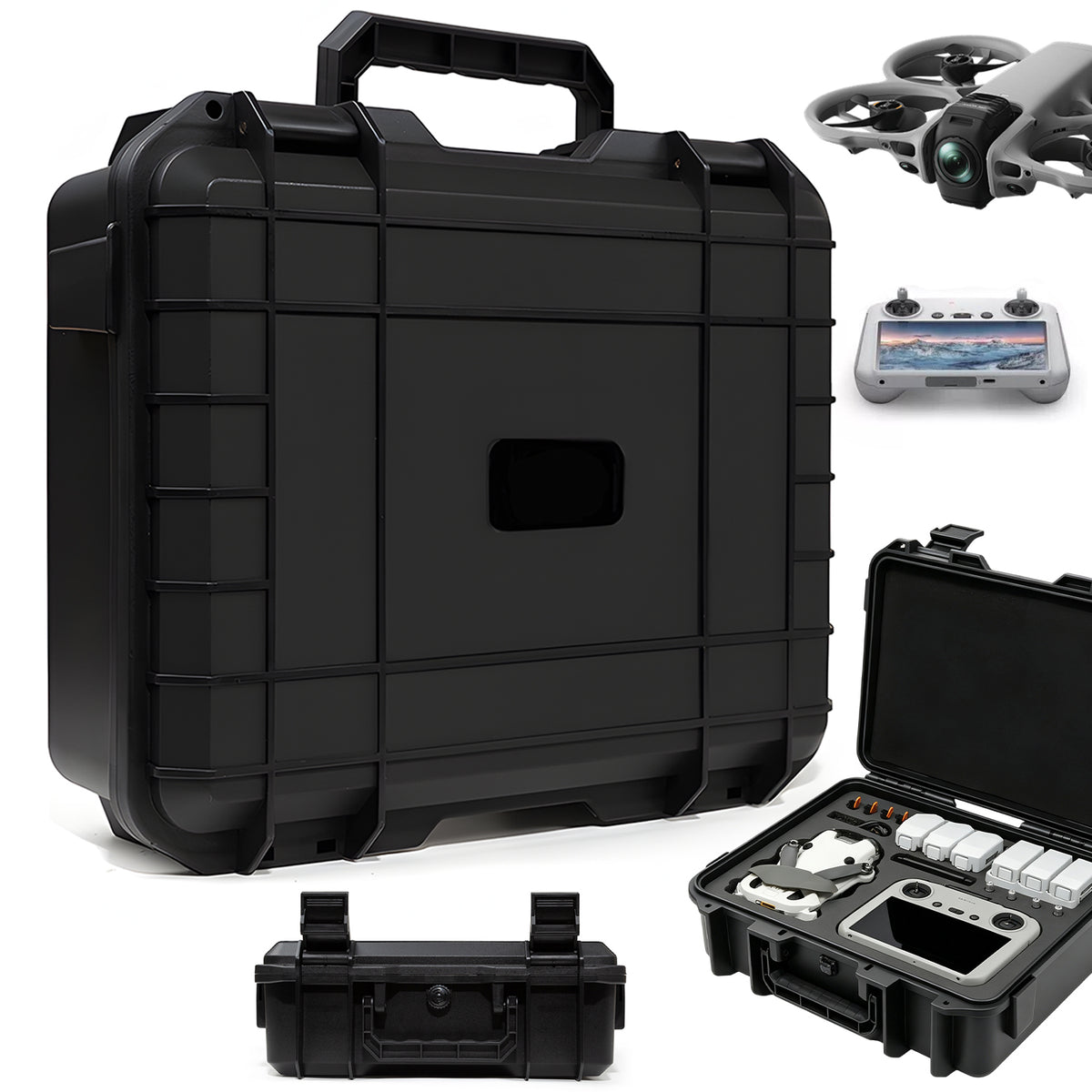 HARD CASE FOR DRONE DJI MINI 3 4 PRO BLACK CARTRIDGE EVA LOCK PILOT