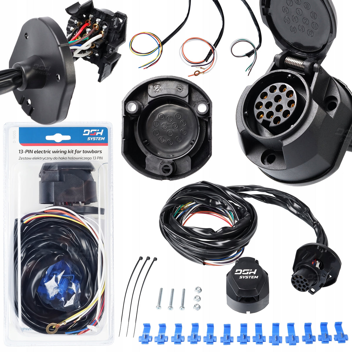 HARNESS 200cm ELECTRIC FOR TOWING HOOK SOCKET 13PIN UNIVERSAL DGH