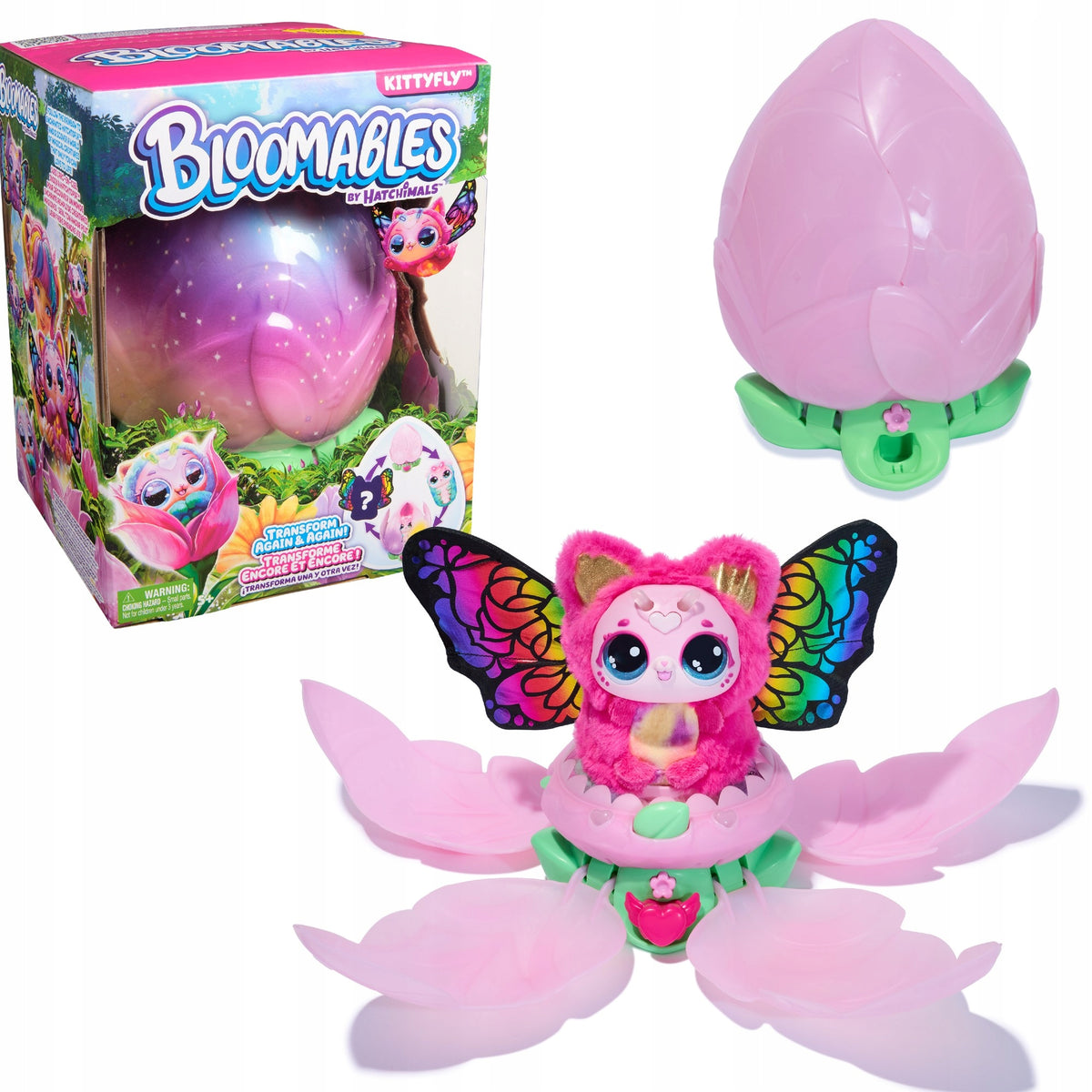 HATCHIMALS BLOOMABLES INTERACTIVE PLUSH TOY KITTYFLY TRANSFORMATION INTO A BUTTERFLY