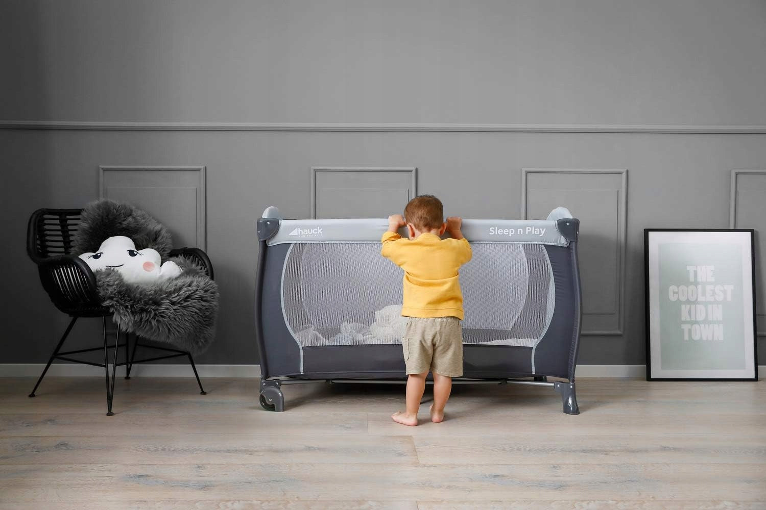 HAUCK SLEEP N PLAY TRAVEL COT FOLDING PLAYPEN 60x120 CM GREY Packaging status original