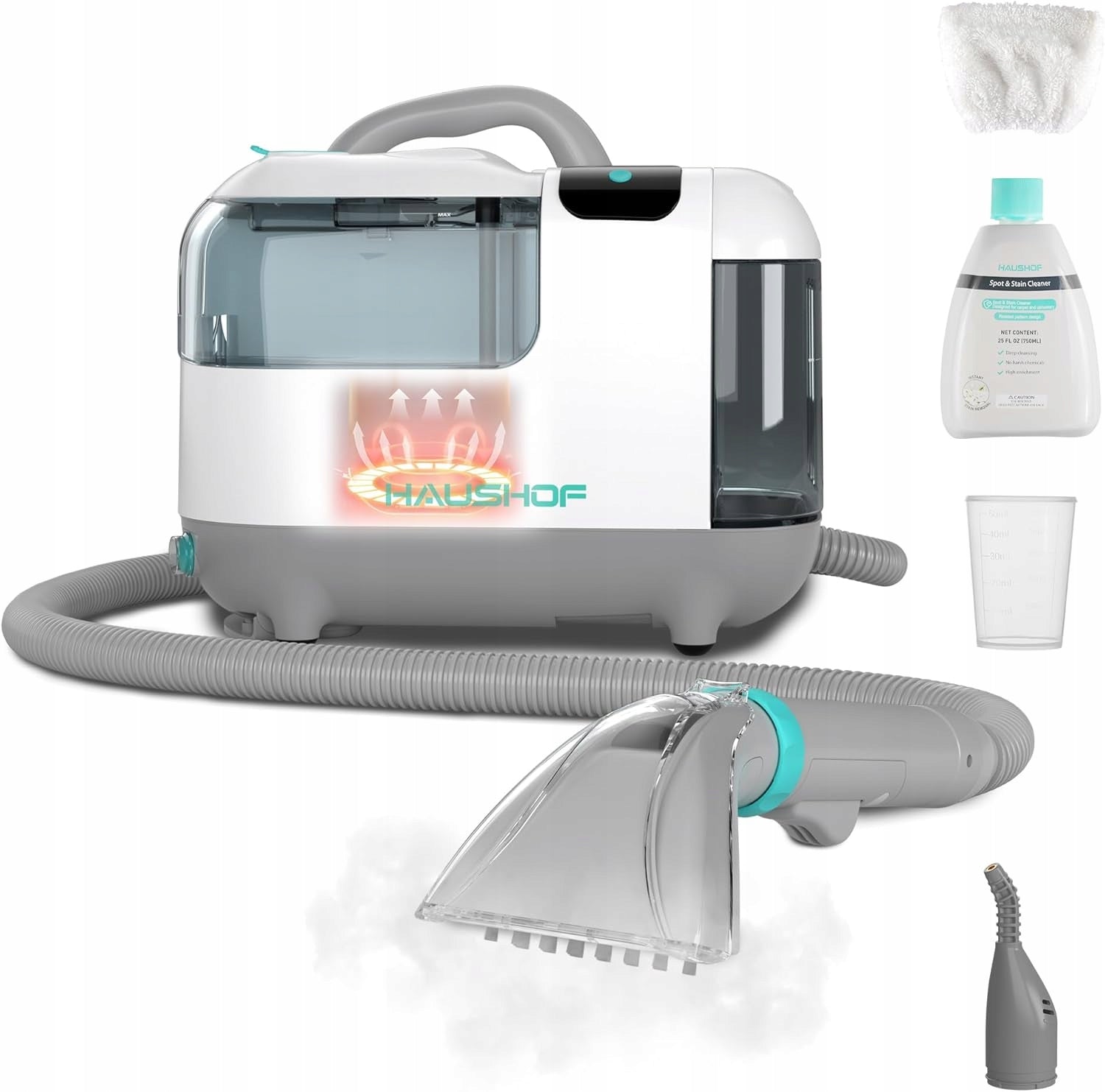 HAUSHOF StainZapper Vapo Steam Cleaner 1200W Auto Carpets Liquid 750ml Set