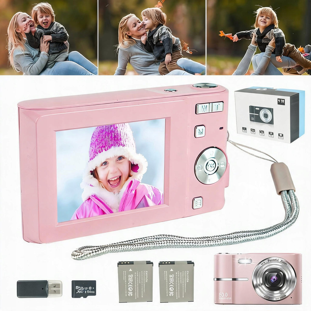 HD DIGITAL CAMERA 50MP ZOOMEM 16X SD CARD 64GB 700mAh Packaging status original