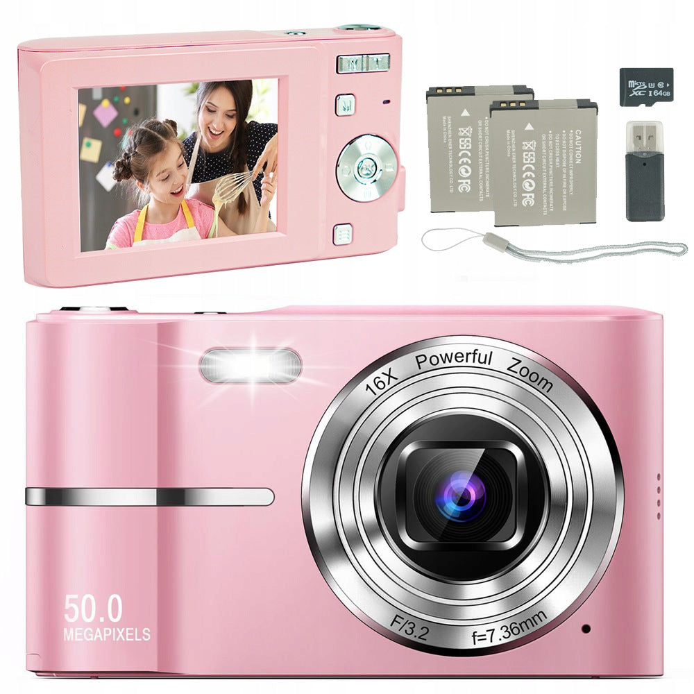 HD DIGITAL CAMERA 50MP ZOOMEM 16X SD CARD 64GB 700mAh