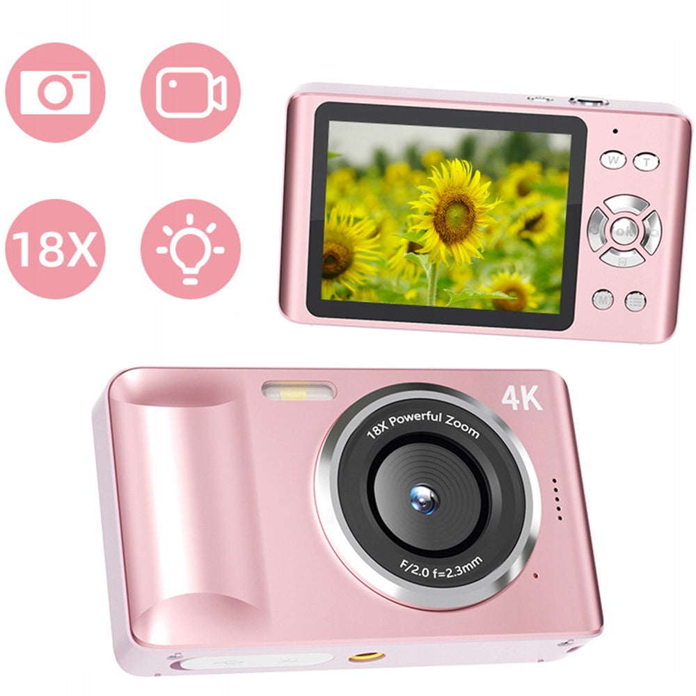 HD DIGITAL CAMERA FOR KIDS4K 64MP 18X ZOOM