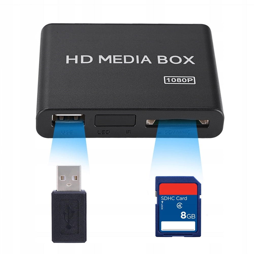 HD MEDIA PLAYER MINI BOX 1080P HDMI USB SD
