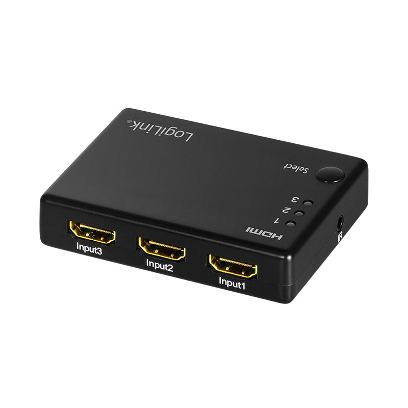 HDMI Splitter 3x1 CEC Remote Control LogiLink Full HD Switch 1080p/60Hz HDCP Packaging status original