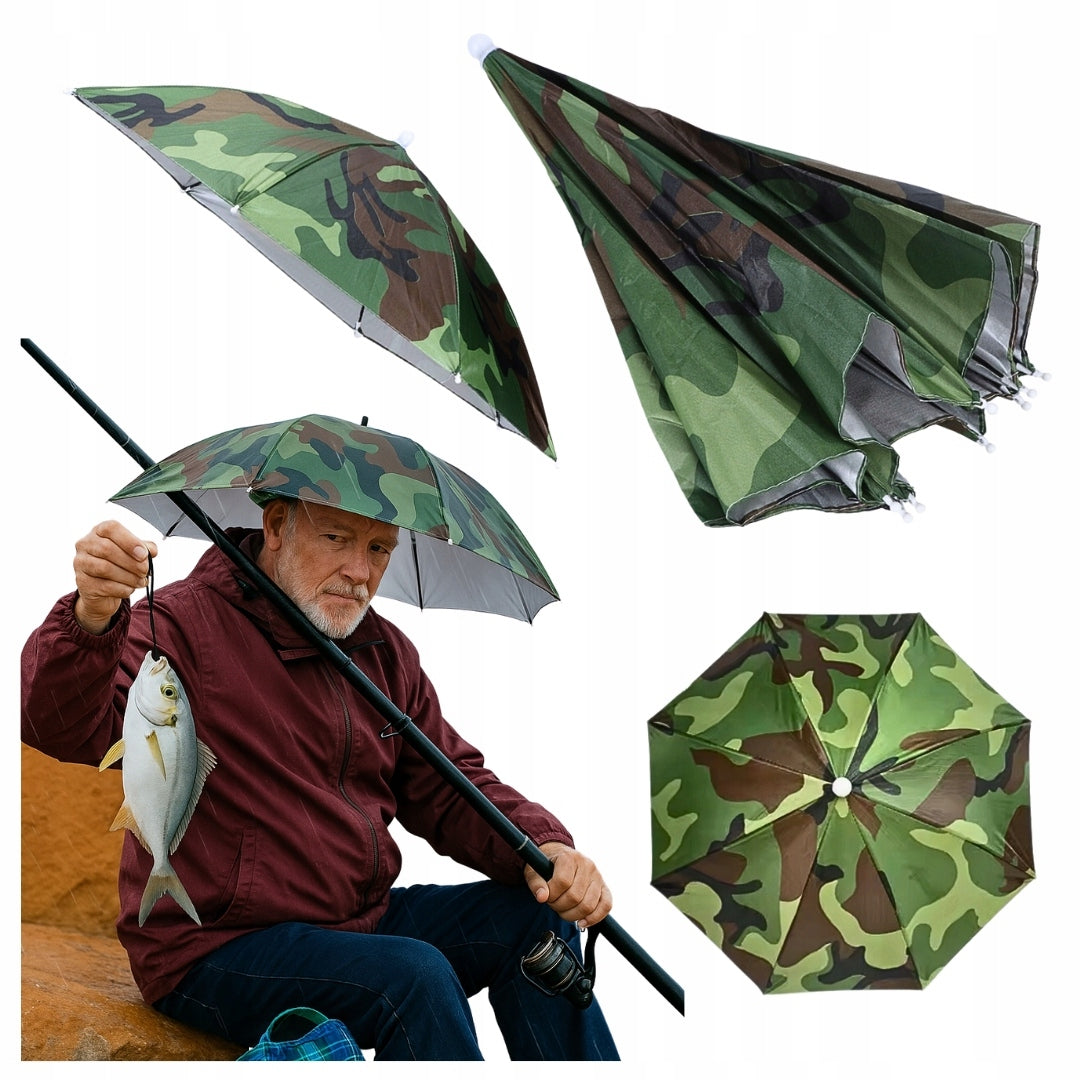HEAD UMBRELLA PROTECTIVE FISHING HIKING UMBRELLA - FOLDING CAMO