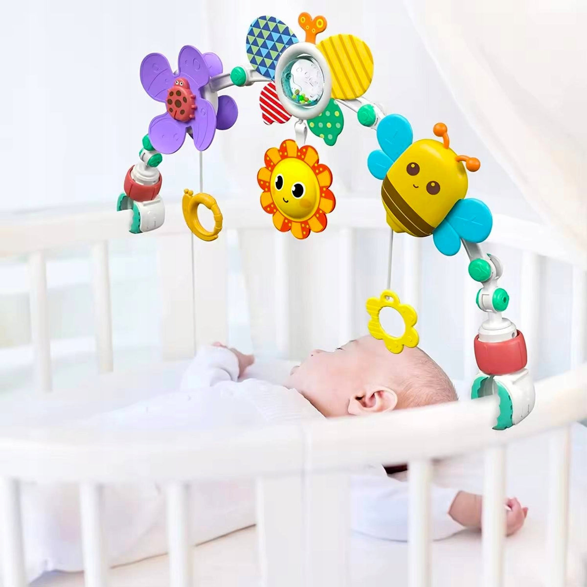 HEADBAND BOW SENSORY PENDANT RATTLE FOR STROLLER 0+ Brand BOUNN