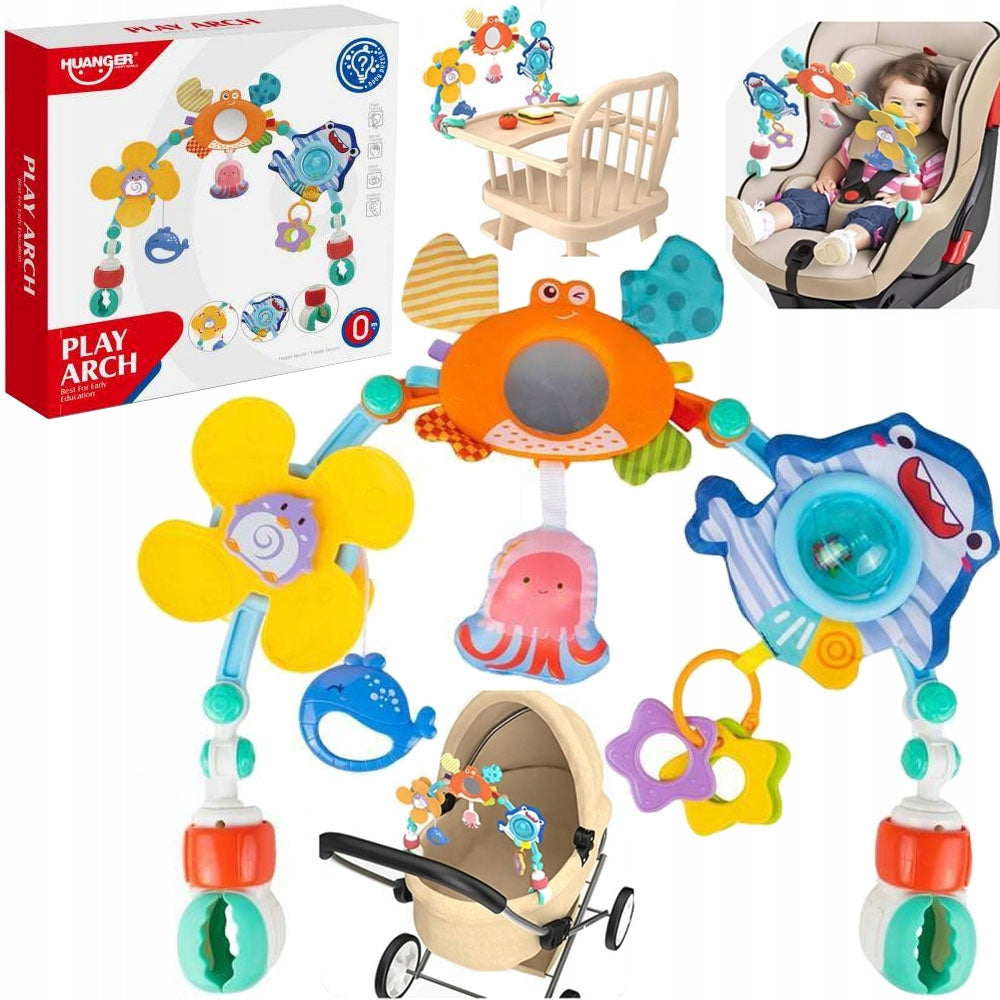 HEADBAND BOW WITH RATTLE TOYS FOR CRIB STROLLER ANIMALS FOR INFANTS