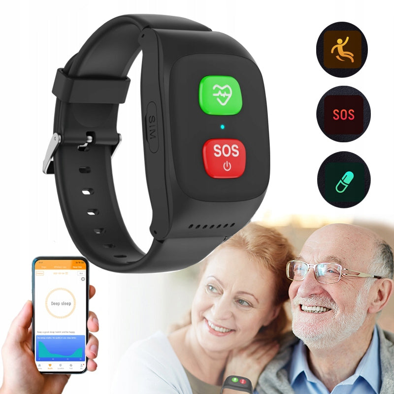 HEADBAND FOR SENIOR GPS locator heart rate drop sensor SOS button PL