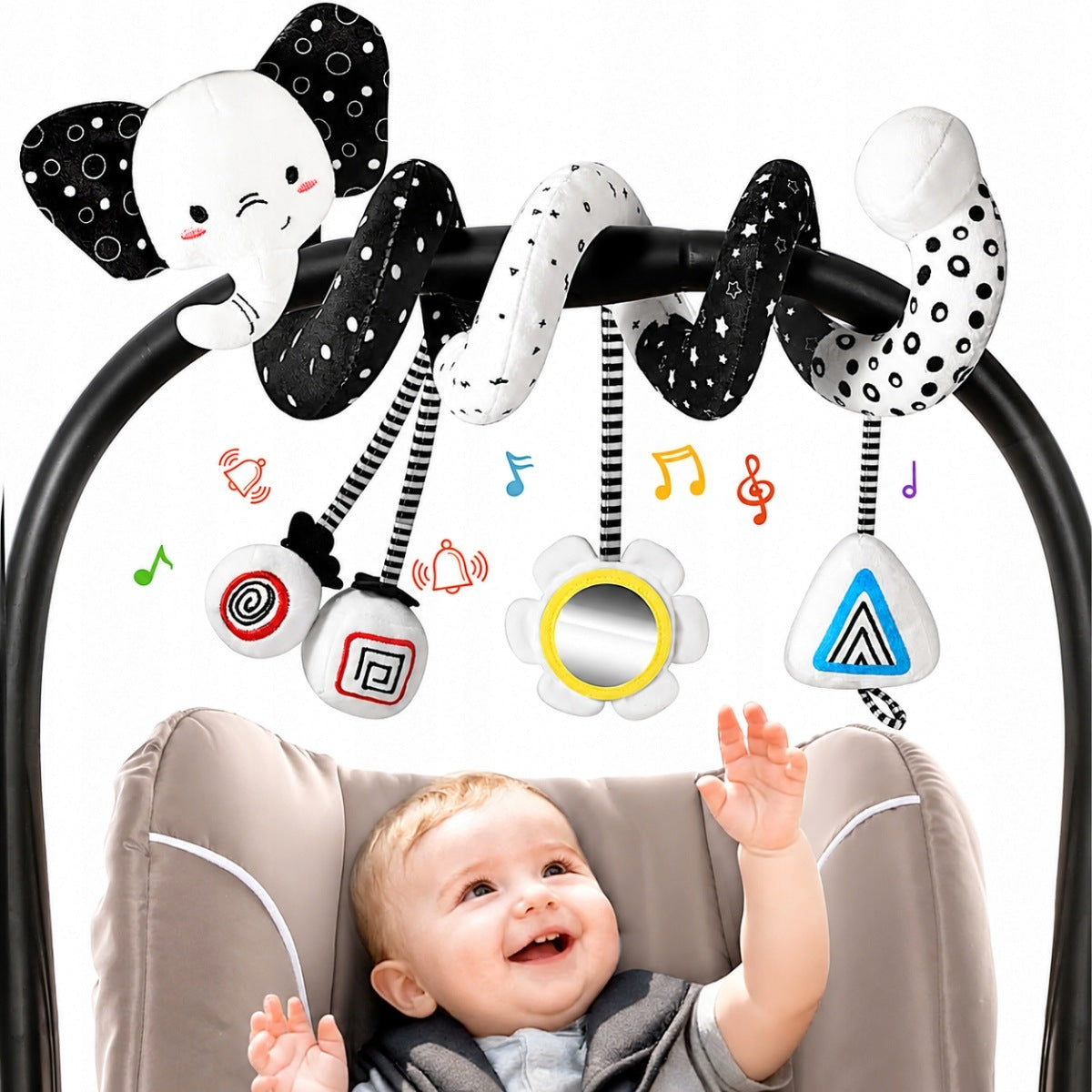 HEADBAND SOFT STUFFED ANIMAL PENDANT SPIRAL FOR STROLLER CRIB RZYTULANK