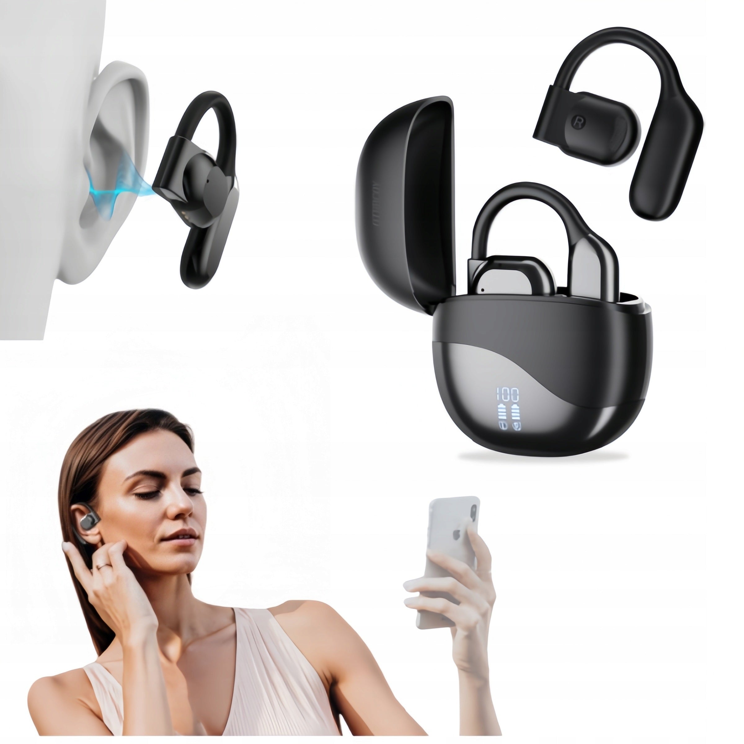 HEADPHONES WITH TRANSLATOR AI 144 LANGUAGES BT 5.4 HI-FI LCD SCREEN LONG WORKING TIME