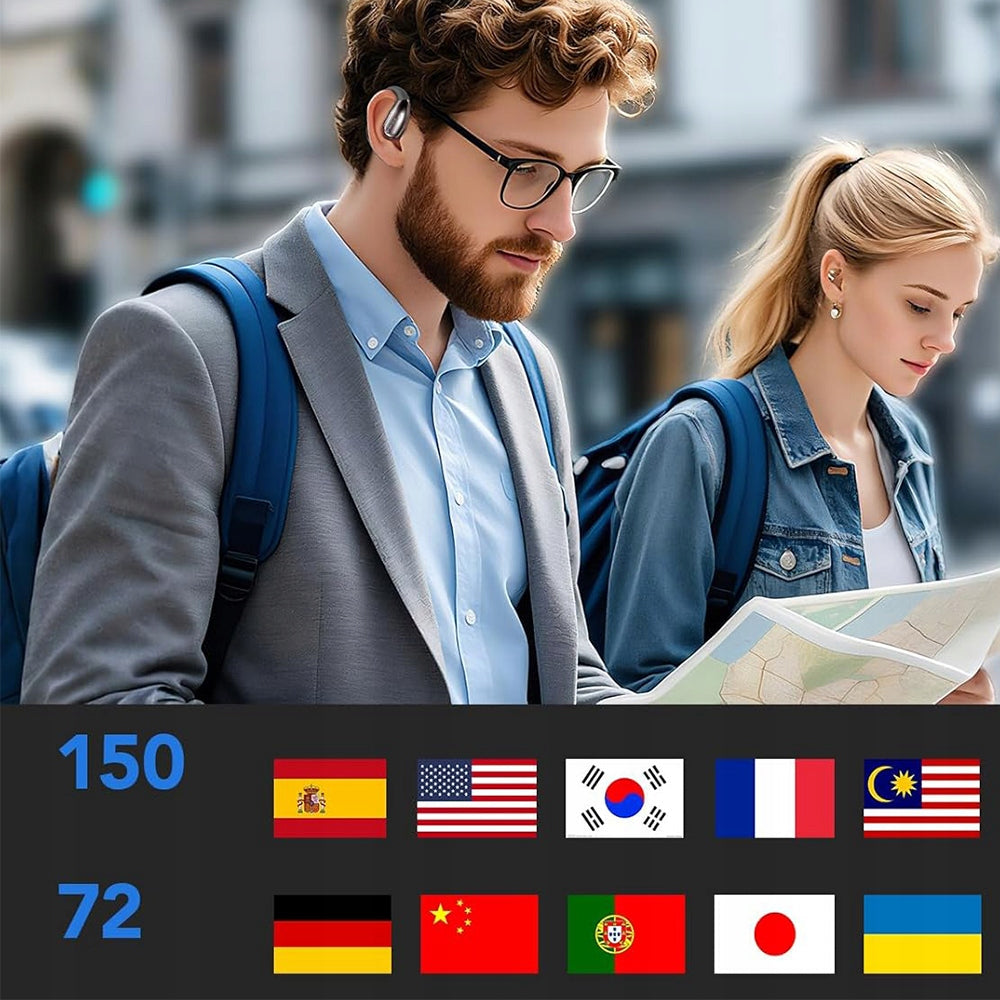 HEADPHONES WITH TRANSLATOR AI BLUETOOTH 5.3 139 LANGUAGES 60H WORK AND TRAVEL Model W1