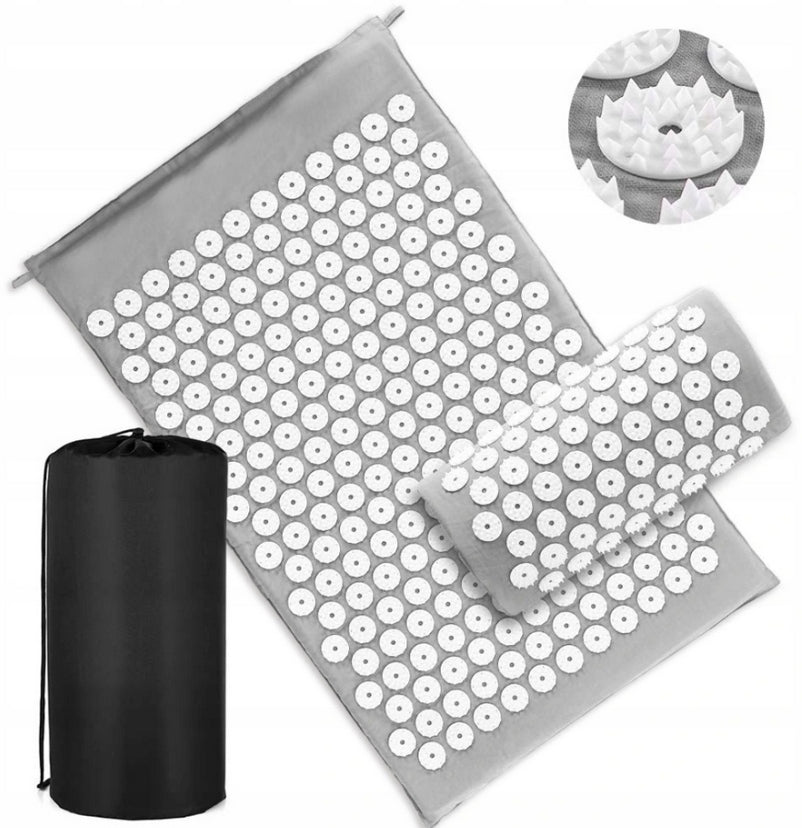 HEALTH ACUPRESSURE MAT WITH SPIKES STIMULATING CIRCULATION MASSAGE PILLOW