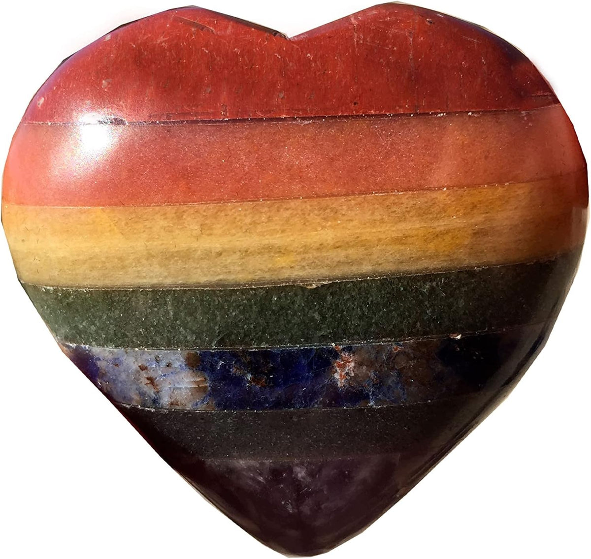 HEART SHAPED CHAKRA STONE 7 POLISHED THERAPEUTIC CHAKRA