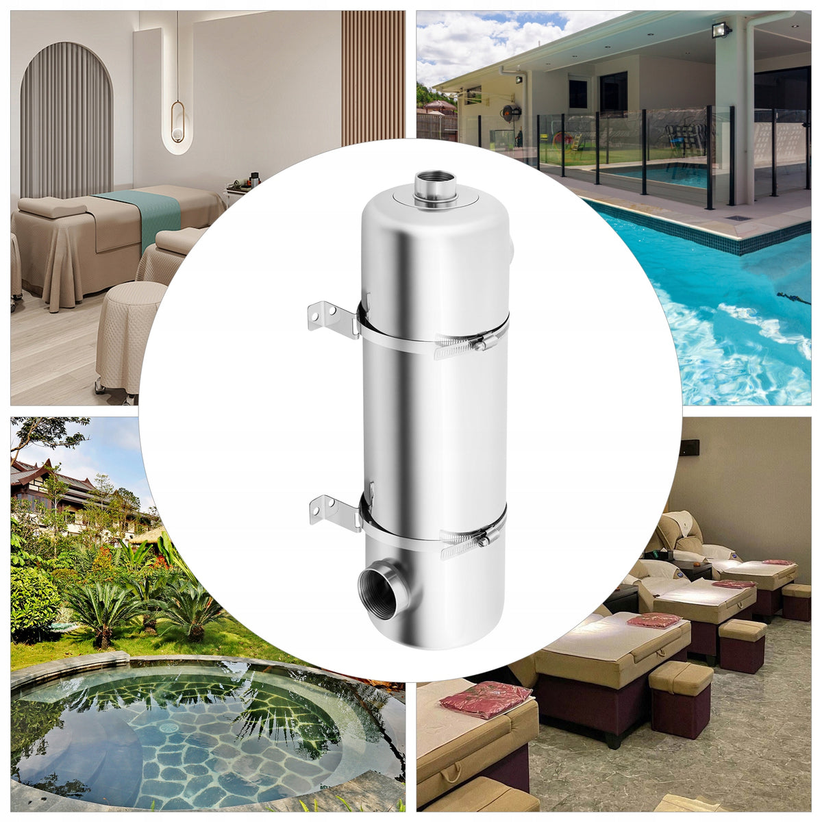 HEAT EXCHANGER 60KW SWIMMING POOL HEATER 200K BTU/H FOR 250M³ POOL VOLUME Packaging status original