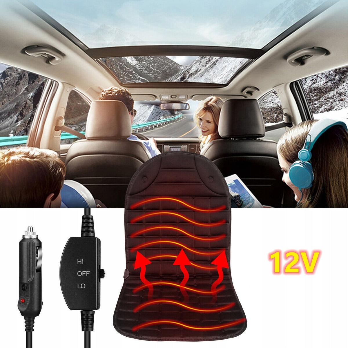 HEATED CAR CUSHION, WINTER HEATED SEAT COVER Product weight with unit packaging 0.45 kg