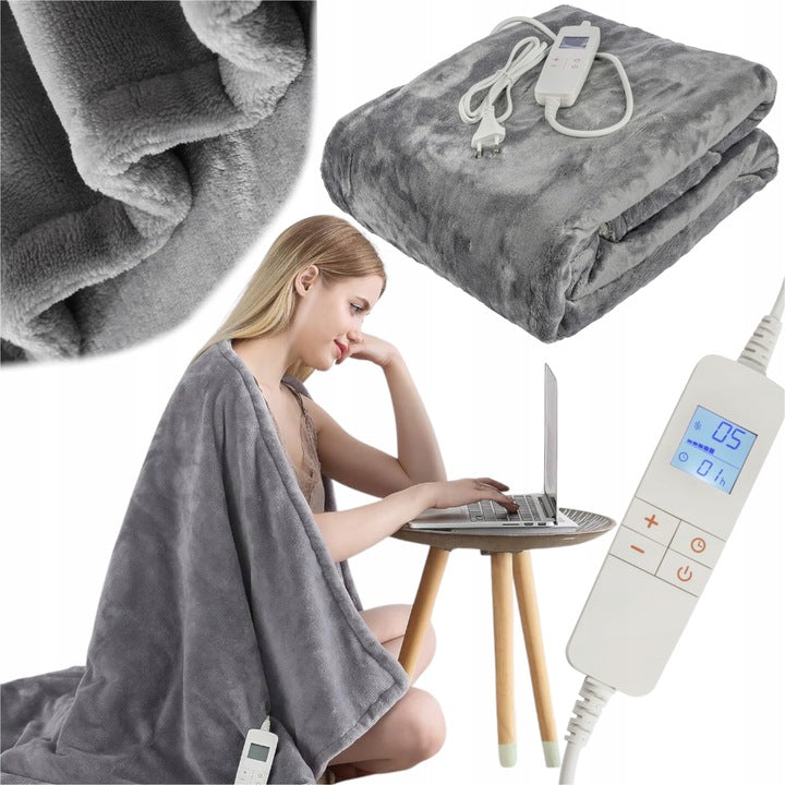 HEATED ELECTRIC BLANKET FOR TWO PEOPLE HEAVY AND SOFT + REMOTE CONTROL