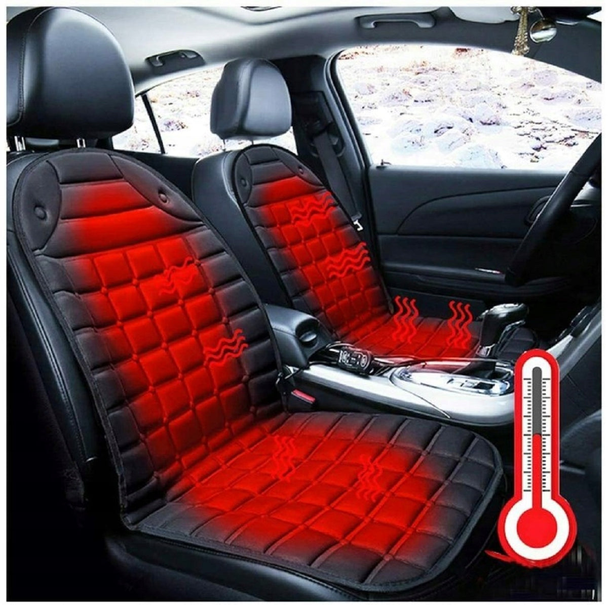 HEATED MAT FOR CAR SEAT WINTER DC 12V HEATING 30°C - 65°C Product weight with unit packaging 0.46 kg