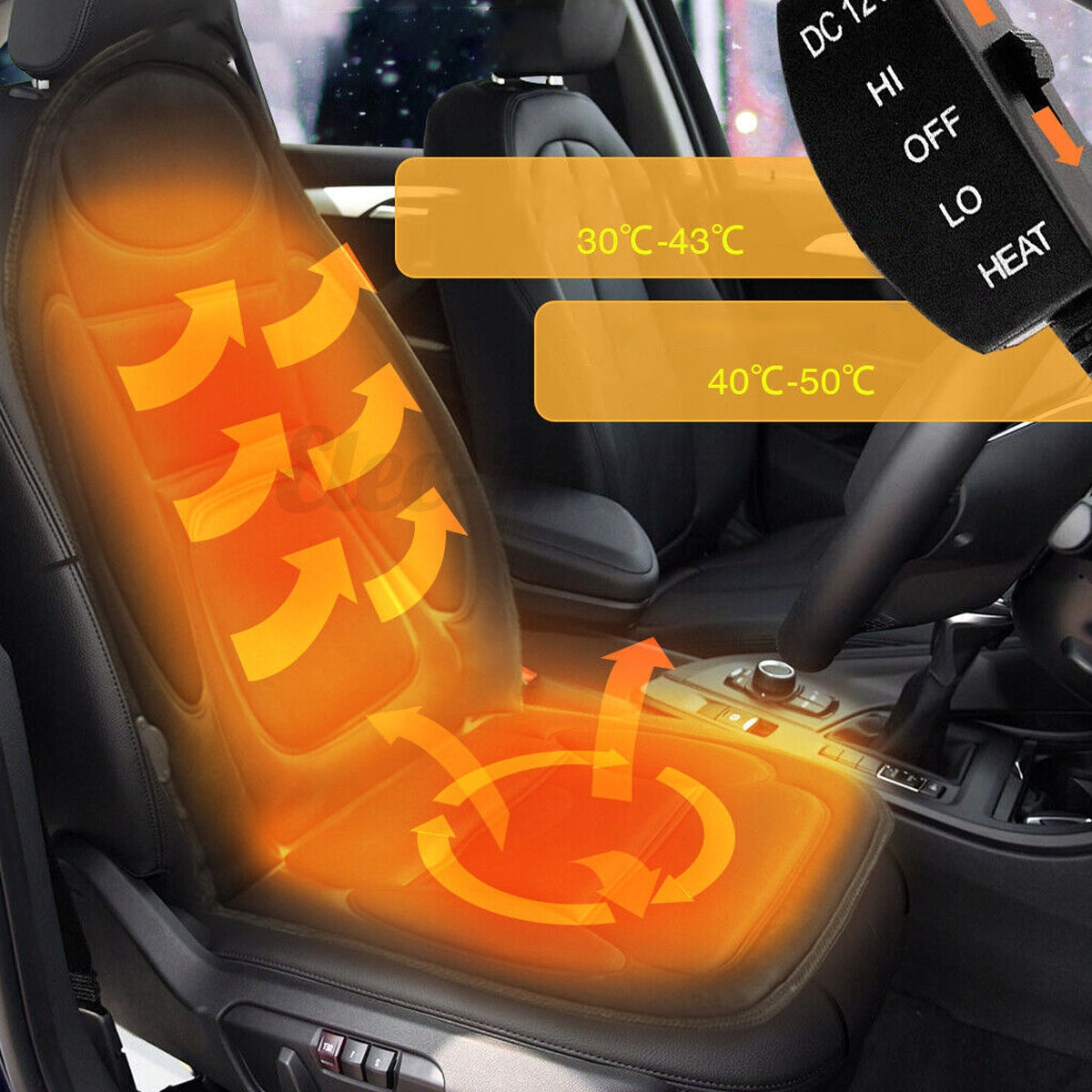 HEATED SEAT CUSHION 12V 107X48CM FOR COMFORT IN THE CAR Brand no brand