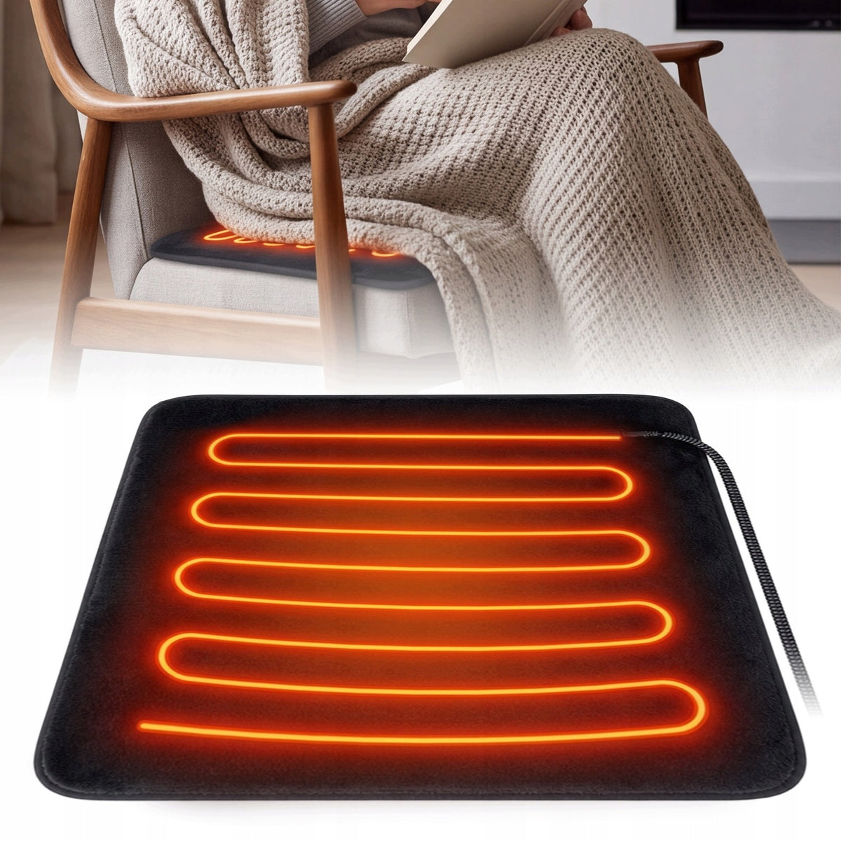 HEATED SEAT CUSHION HEATERS MAT FOR VEHICLES SOFA 44x44CM Brand no brand
