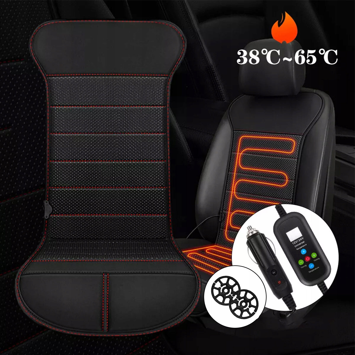 HEATED SEATS FOR CAR HEATING MAT 12V 24V WITH REMOTE CONTROL Brand no brand