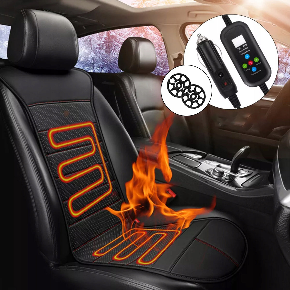HEATED SEATS FOR CAR HEATING MAT 12V 24V WITH REMOTE CONTROL Packaging status original