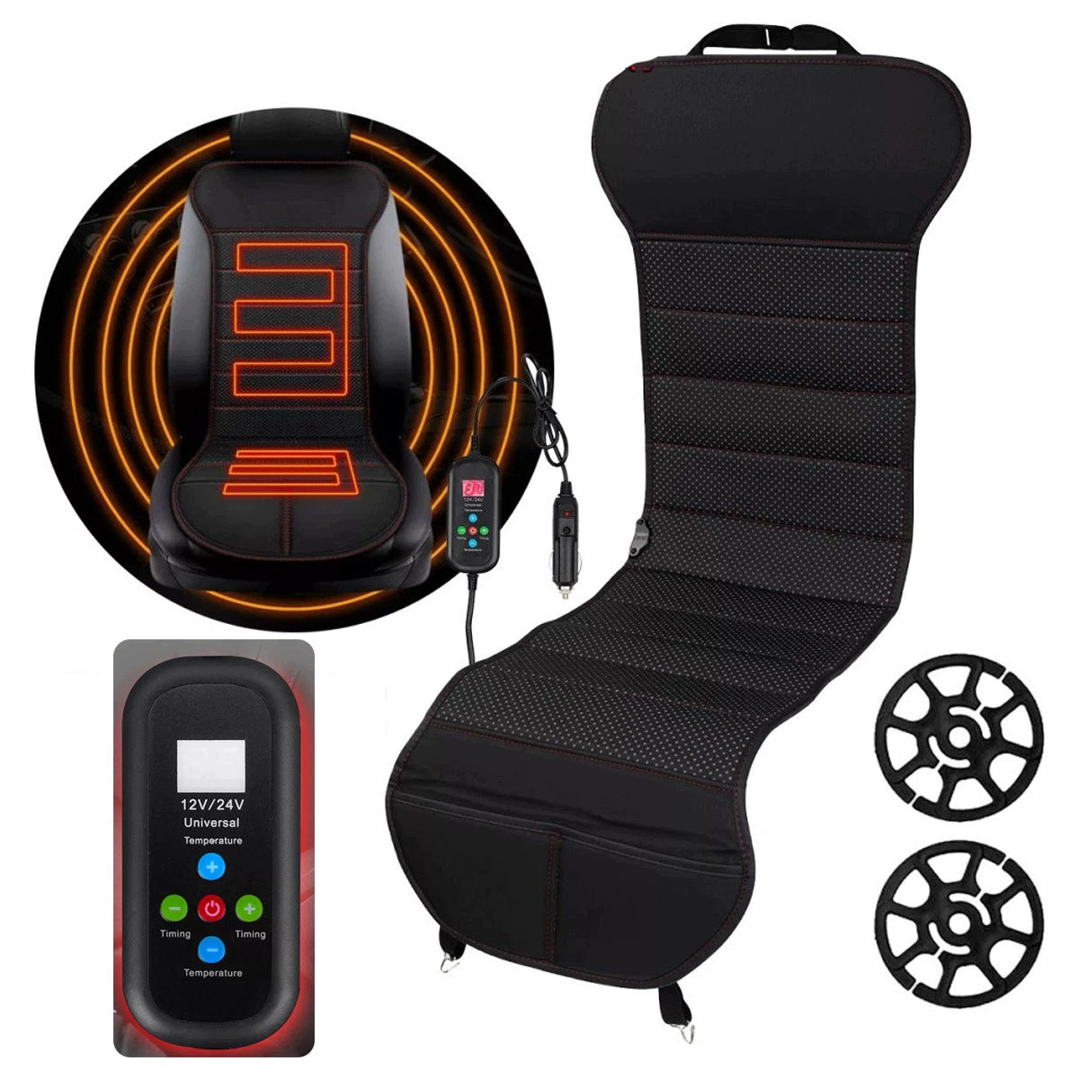 HEATED SEATS FOR CAR HEATING MAT 12V 24V WITH REMOTE CONTROL
