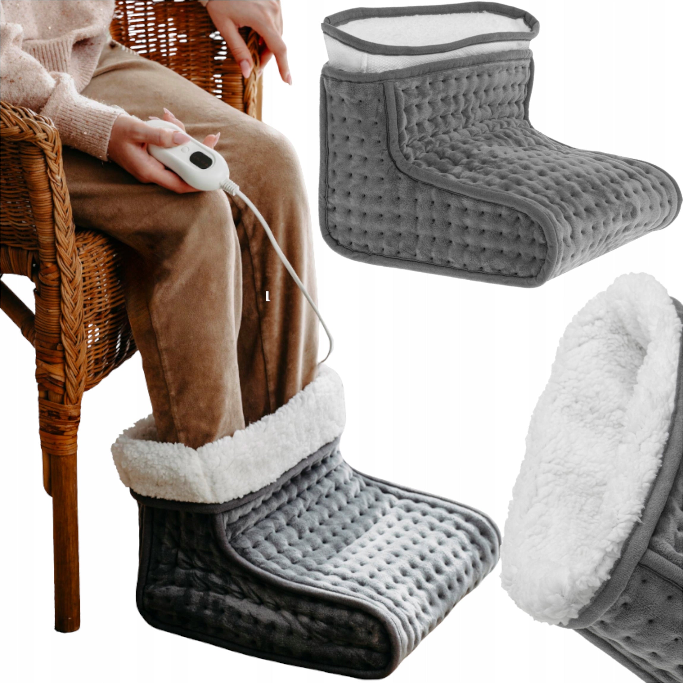 HEATING ELECTRIC SHOES MADE OF NICE FLEECE FOOT WARMER