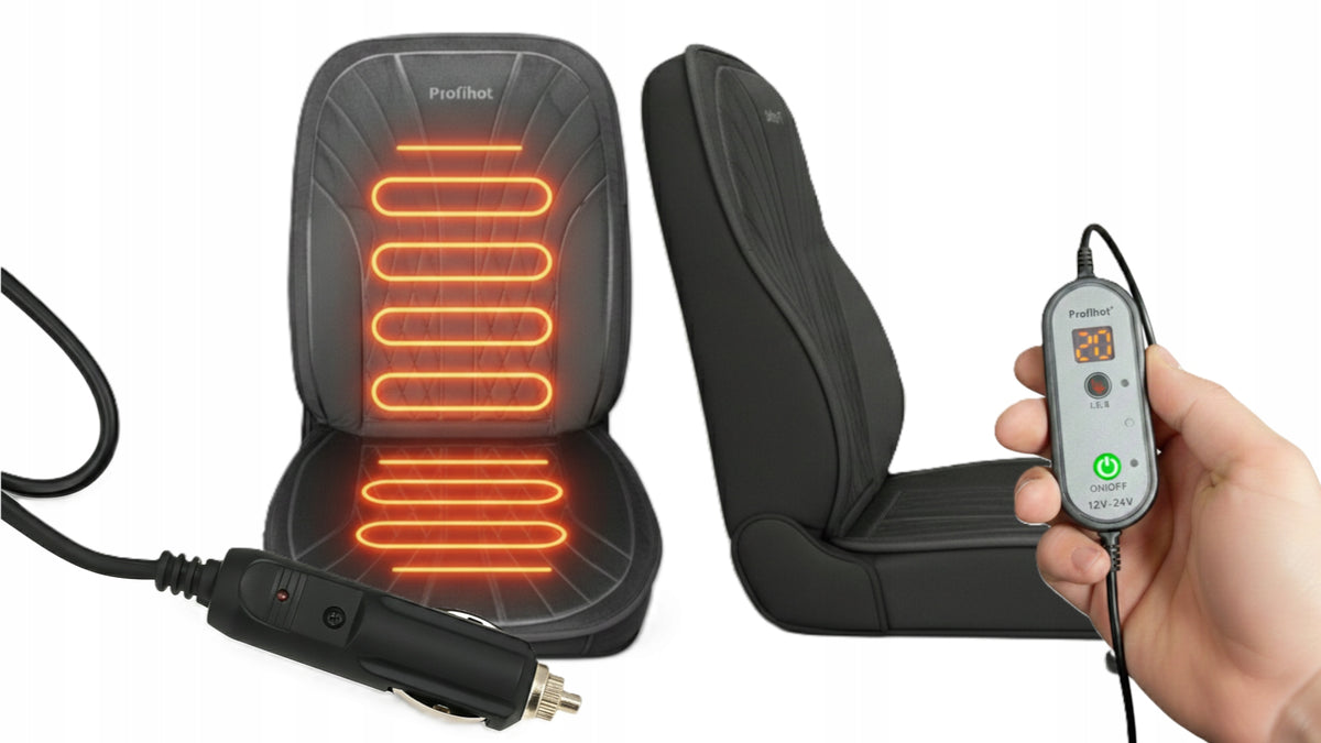 HEATING MAT FOR DRIVER'S CAR SEAT PREMIUM 12V SEAT WITH REMOTE CONTROL Packaging status original