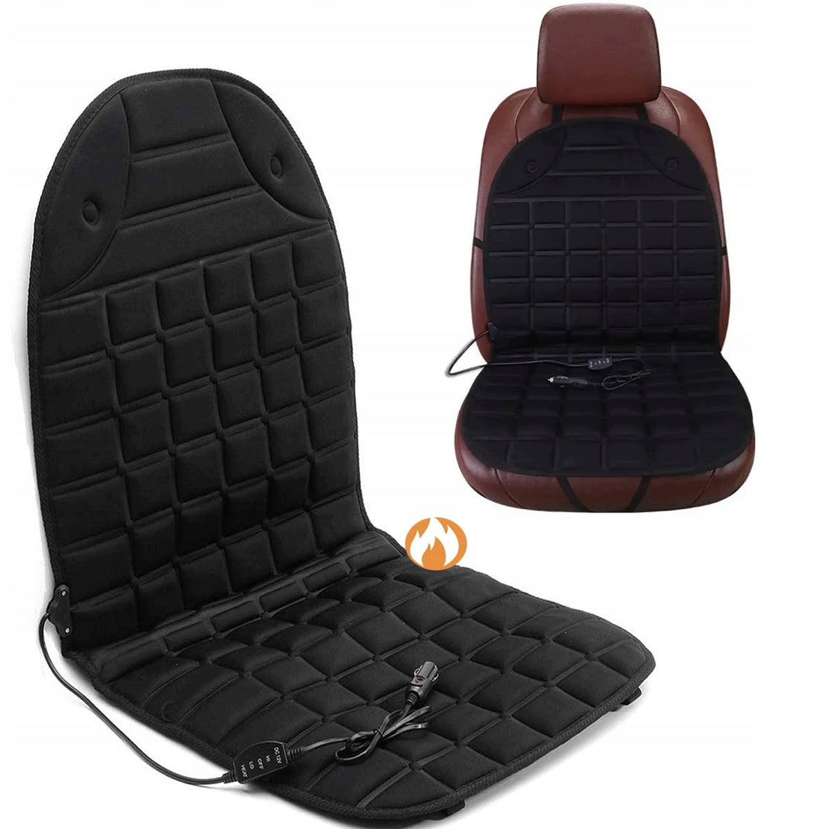 HEATING MAT HEATED CAR SEATS ADJUSTABLE CABLE LENGTH 116CM BLACK