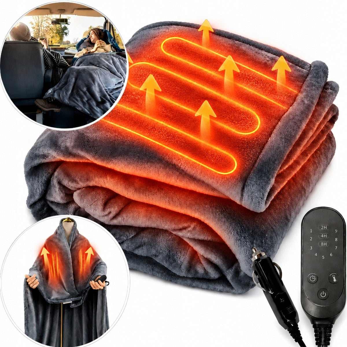 HEATING MAT SHEET ELECTRIC BLANKET WITH ADJUSTABLE TEMPERATURE 100X150 cm