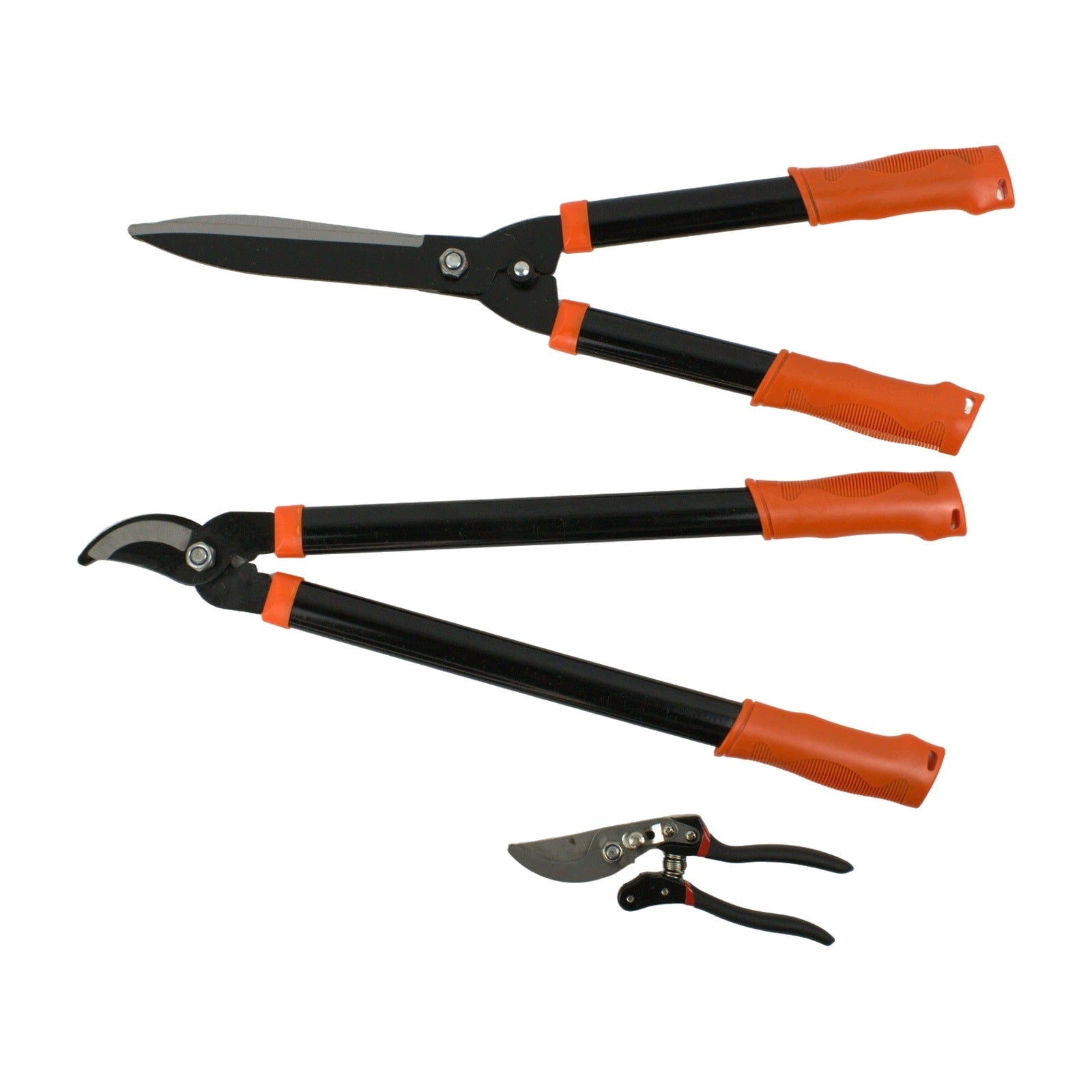 HEDGE TRIMMER BRANCH PRUNER SET OF 3 GARDENING BUSHES STEEL Packaging status original