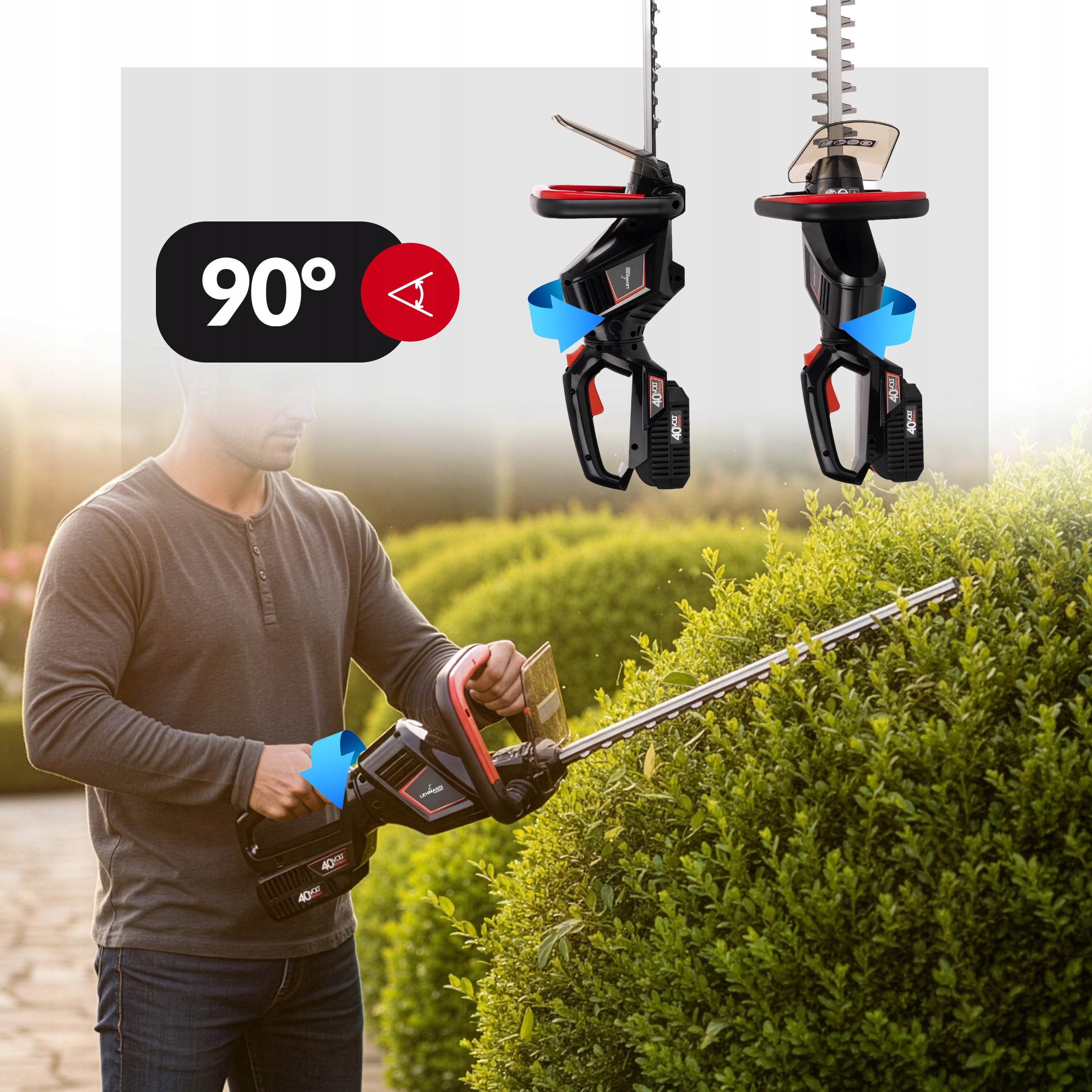 HEDGE TRIMMER CORDLESS TRIMMING SHRUBS 55CM STRONG 40V Packaging status original