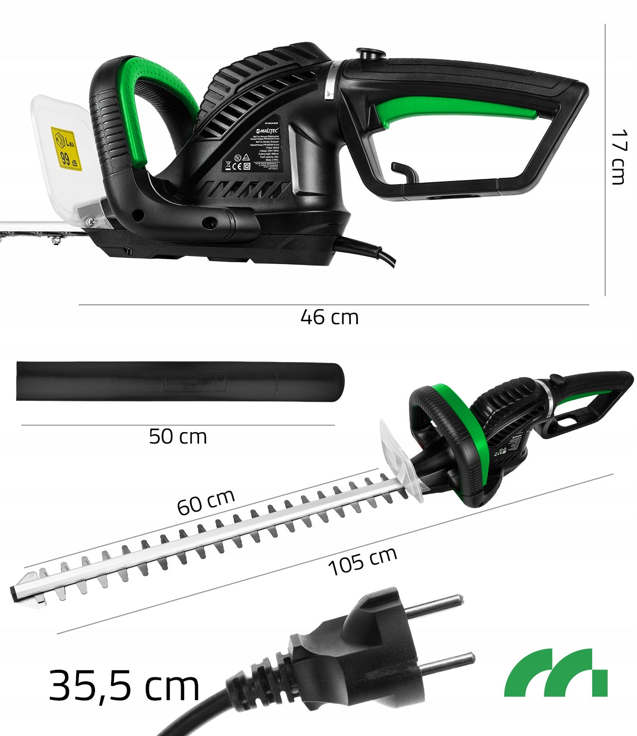 HEDGE TRIMMER ELECTRIC CUTTING BRANCH LASER 61CM 1800W Brand Maltec