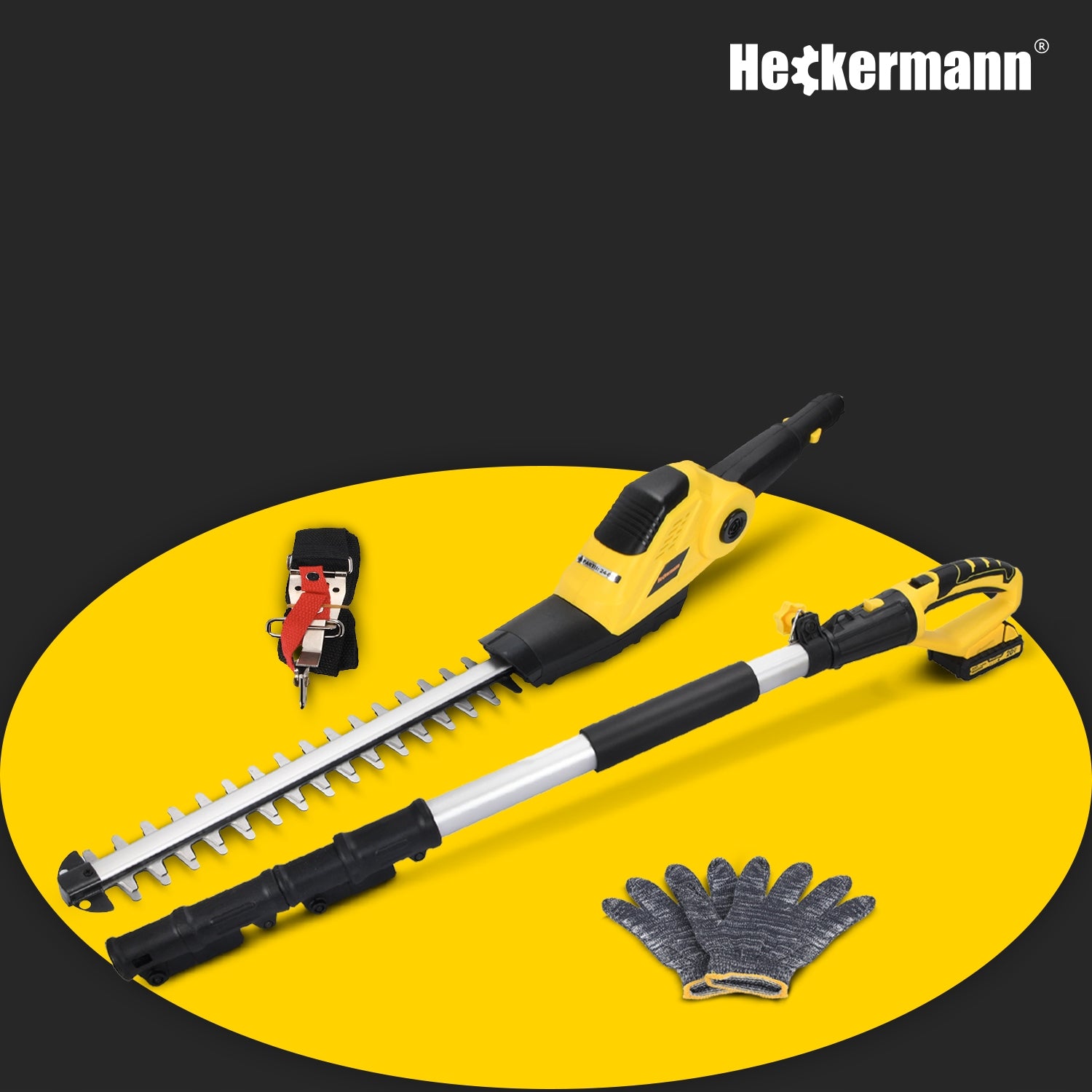 HEDGE TRIMMER ON BOOM 240CM CORDLESS GARDEN PRUNER 20V Brand Heckermann