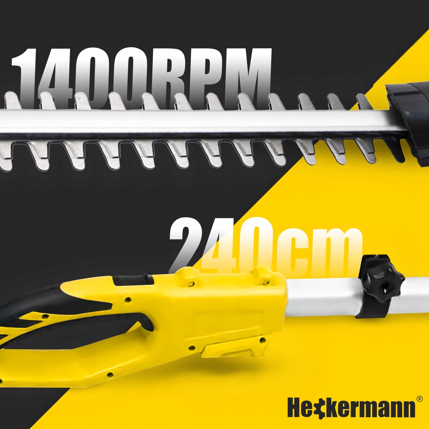 HEDGE TRIMMER ON BOOM 240CM CORDLESS GARDEN PRUNER 20V Packaging status original